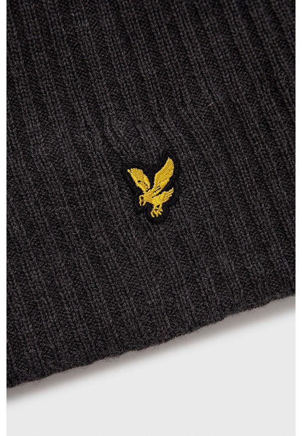 Lyle & Scott - Czapka. Kolor: szary. Materiał: dzianina. Wzór: ze splotem