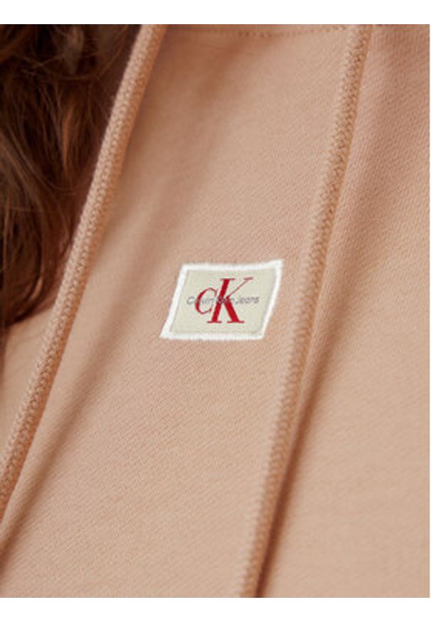 Calvin Klein Jeans Bluza J20J225085 Beżowy Regular Fit. Kolor: beżowy. Materiał: bawełna