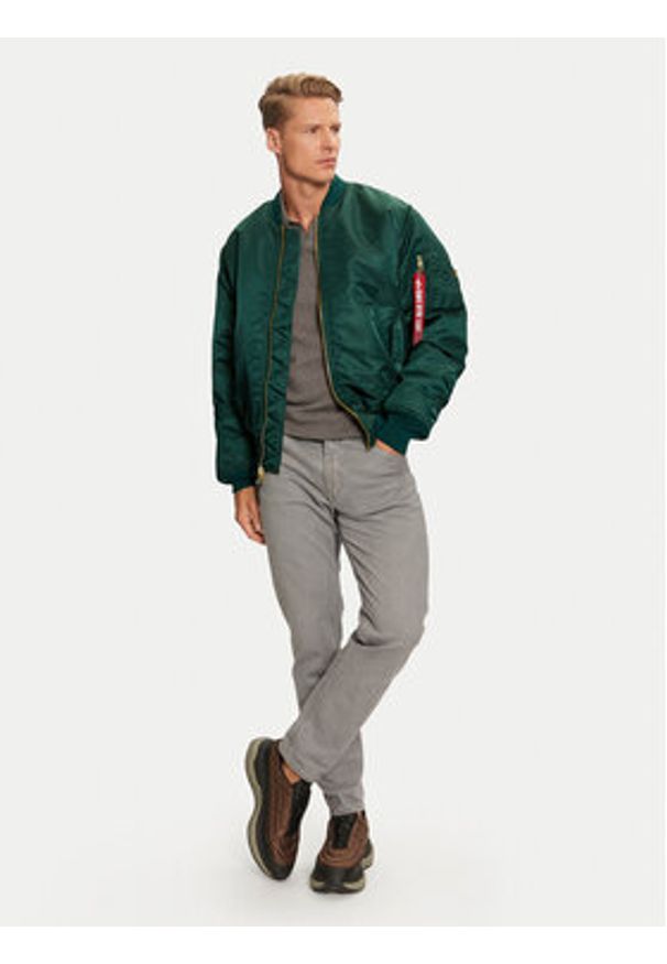 Alpha Industries Kurtka bomber 100101 Zielony Regular Fit. Kolor: zielony. Materiał: syntetyk