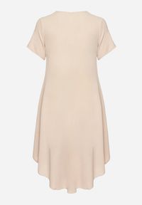 Born2be - Beżowa Rozkloszowana Sukienka z Bawełną Elzedia. Okazja: na co dzień. Kolor: beżowy. Materiał: bawełna. Typ sukienki: rozkloszowane. Styl: casual, elegancki #6