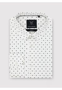 Pako Lorente - PAKO LORENTE – Biała koszula męska w drobny wzór o fasonie Slim Fit. Typ kołnierza: kołnierzyk klasyczny. Kolor: biały. Materiał: bawełna, elastan. Długość rękawa: długi rękaw. Długość: długie. Styl: klasyczny #5