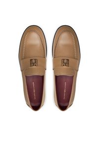 TOMMY HILFIGER - Tommy Hilfiger Lordsy Th Leather Classic Loafer FW0FW07961 Khaki. Kolor: brązowy. Materiał: skóra #5