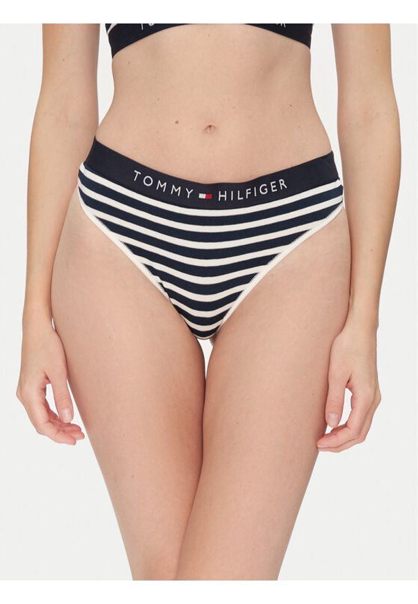 TOMMY HILFIGER - Tommy Hilfiger Stringi UW0UW04796 Granatowy. Kolor: niebieski. Materiał: bawełna