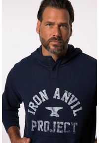 JAY-PI - Męska Bluza z kapturem Iron Anvil fitness kaptur do rozm. 7 XL. Typ kołnierza: kaptur. Kolekcja: plus size. Kolor: niebieski. Materiał: materiał, poliester, bawełna. Sport: fitness