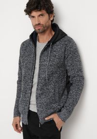 Born2be - Jasnoszara Dzianinowa Bluza z Kapturem z Wełną z Alpaki Daislli. Okazja: na co dzień, na spotkanie biznesowe. Typ kołnierza: kaptur. Kolor: szary. Materiał: dzianina, wełna. Długość rękawa: długi rękaw. Długość: długie. Styl: biznesowy, elegancki, casual