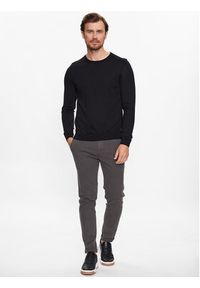 BOSS - Boss Sweter 50468239 Czarny Slim Fit. Kolor: czarny. Materiał: wełna