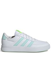 Adidas - Buty adidas Breaknet 2.0 IH4743 - białe. Zapięcie: pasek. Kolor: biały. Materiał: skóra, syntetyk, guma. Szerokość cholewki: normalna. Wzór: aplikacja