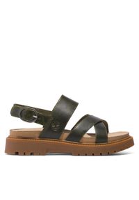 Timberland Sandały Clairemont Way Cross Strap Sandal TB0A2KZ5EEQ1 Khaki. Kolor: brązowy. Materiał: skóra