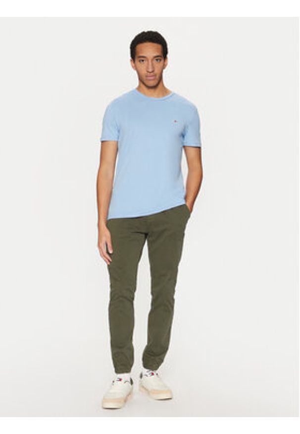 Tommy Jeans T-Shirt Jaspe DM0DM20363 Błękitny Slim Fit. Kolor: niebieski. Materiał: bawełna, syntetyk