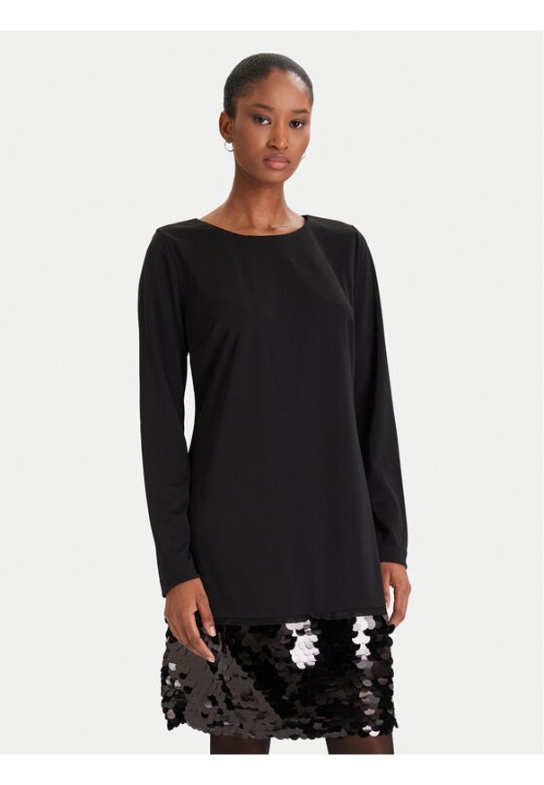 DKNY Sukienka koktajlowa DD5J1N09 Czarny Relaxed Fit. Kolor: czarny. Materiał: syntetyk. Styl: wizytowy