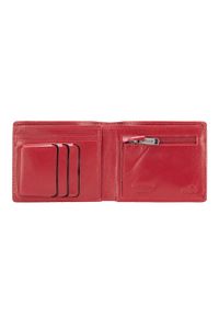 Wittchen - Damski portfel skórzany z metalowym logo mały. Kolor: czerwony. Materiał: skóra. Wzór: napisy #8