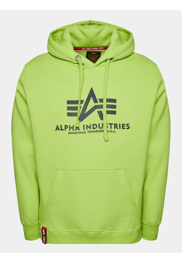 Alpha Industries Bluza Basic 178312 Zielony Regular Fit. Kolor: zielony. Materiał: bawełna