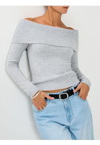 Sinsay - Sweter z dekoracyjnym dekoltem - szary. Kolor: szary