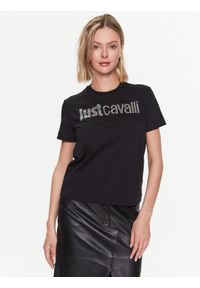 Just Cavalli T-Shirt 74PBHE01 Czarny Regular Fit. Kolor: czarny. Materiał: bawełna #1