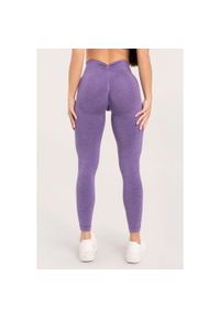 GYM GLAMOUR - Legginsy fitness damskie Gym Glamour seamless deep push up. Kolor: fioletowy. Sport: fitness