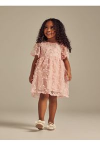 Reserved - Tiulowa sukienka z haftem - pastelowy róż. Kolor: różowy. Materiał: tiul. Wzór: haft #1