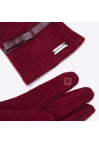 Wittchen - Damskie rękawiczki z kokardką. Materiał: wełna. Wzór: aplikacja, haft. Sezon: jesień, zima. Styl: klasyczny, elegancki #3