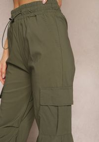 Renee - Ciemnozielone Spodnie Joggery z Szerokimi Kieszeniami Cargo Siringa. Kolor: zielony #2