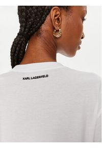 Karl Lagerfeld - KARL LAGERFELD T-Shirt Ikonik 2.0 245W1712 Biały Regular Fit. Typ kołnierza: dekolt w karo. Kolor: biały. Materiał: bawełna