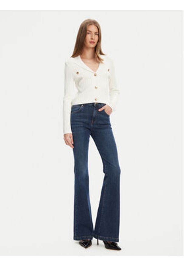 Guess Kardigan W5YR11 Z0130 Biały Regular Fit. Kolor: biały. Materiał: wiskoza