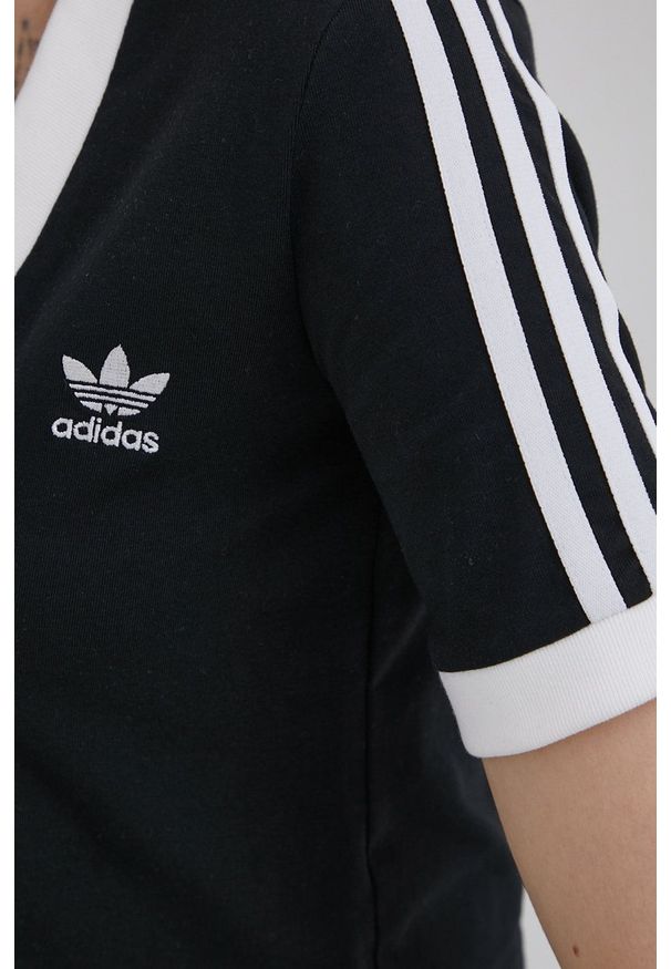 adidas Originals - Adidas Originals T-shirt Adicolor damski kolor czarny. Okazja: na co dzień. Kolor: czarny. Materiał: bawełna, dzianina. Styl: casual