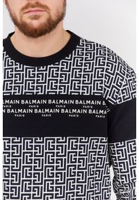 BALMAIN Bluza męska w monogram Balmain. Kolor: wielokolorowy. Materiał: bawełna, prążkowany #3