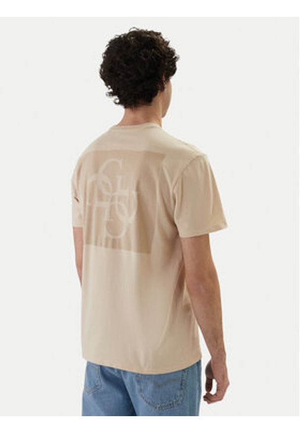 Guess T-Shirt M6GI27 K3249 Beżowy Regular Fit. Kolor: beżowy. Materiał: bawełna