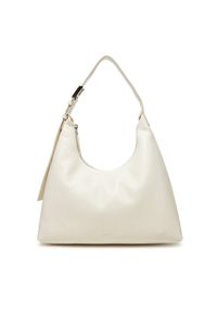 Calvin Klein Torebka Hardware Strap Hobo Shoulder Bag K60K613031 Biały. Kolor: biały. Materiał: skórzane