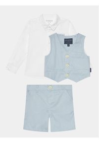 Guess Komplet koszula, kamizelka i spodnie materiałowe I4RG28 WF7I0 Niebieski Regular Fit. Kolor: niebieski. Materiał: bawełna