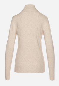 Born2be - Beżowy Golf Sweter z Wiskozą i Kaszmirem Zailaya. Okazja: na co dzień. Typ kołnierza: golf. Kolor: beżowy. Materiał: wiskoza, kaszmir. Styl: casual #6
