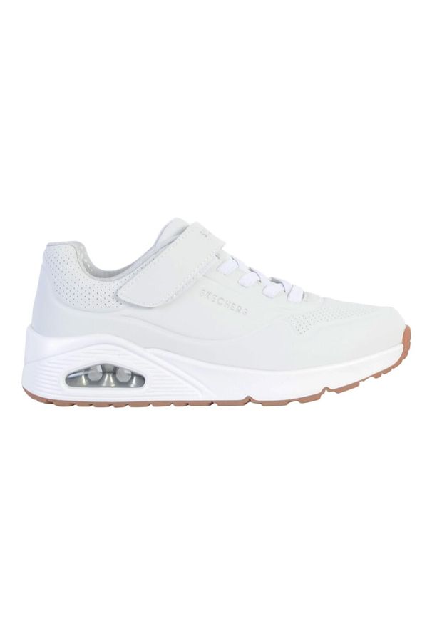 skechers - Buty do chodzenia dla dzieci Skechers Uno Air Blitz. Zapięcie: rzepy. Kolor: biały. Materiał: materiał, syntetyk, tkanina. Szerokość cholewki: normalna. Sport: turystyka piesza