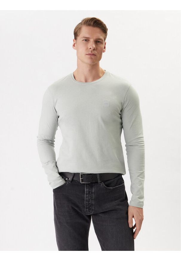 BOSS Longsleeve Tacks 50512111 Szary Regular Fit. Kolor: szary. Materiał: bawełna. Długość rękawa: długi rękaw