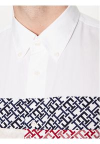 TOMMY HILFIGER - Tommy Hilfiger Koszula Monogram Blocking MW0MW30628 Biały Regular Fit. Kolor: biały. Materiał: bawełna #5