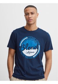 Blend T-Shirt 20715308 Granatowy Regular Fit. Kolor: niebieski. Materiał: bawełna