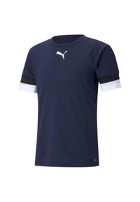 Puma - Koszulka piłkarska męska PUMA teamRISE Jersey. Kolor: czarny, niebieski, wielokolorowy. Materiał: poliester. Sport: piłka nożna #1