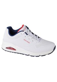 skechers - Buty sportowe Sneakersy damskie, Uno-Stand on Air. Kolor: biały. Materiał: materiał, syntetyk, tkanina. Sport: turystyka piesza