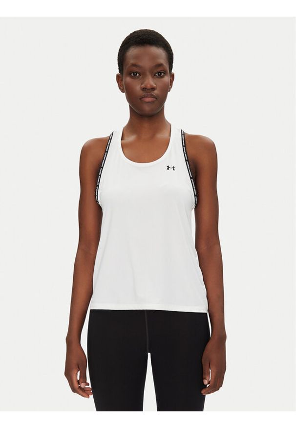 Under Armour Top Tech Knockout 1389851 Biały Regular Fit. Kolor: biały. Materiał: syntetyk