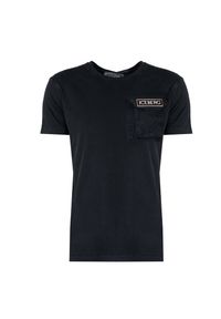 Iceberg T-Shirt "C-Neck" | F0296317 | Mężczyzna | Czarny. Okazja: na co dzień. Kolor: czarny. Materiał: bawełna. Wzór: aplikacja. Styl: casual, klasyczny, elegancki