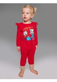 Sinsay - Świąteczny bawełniany pajacyk Kitty Kotty - czerwony. Kolor: czerwony. Materiał: bawełna. Styl: wizytowy #1