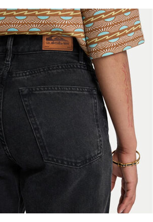 Quiksilver Jeansy Mom Denim EQWDP03026 Czarny Mom Fit. Kolor: czarny