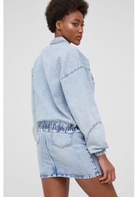 Answear Lab kurtka jeansowa damska przejściowa oversize. Kolor: niebieski. Materiał: jeans. Styl: wakacyjny #2