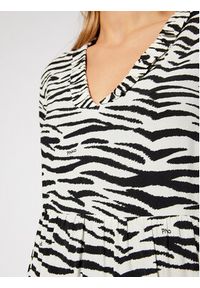 Pinko Sukienka codzienna Zebra 20202 PRR 1N133V 8495 Biały Regular Fit. Okazja: na co dzień. Kolor: biały. Materiał: wiskoza. Wzór: motyw zwierzęcy. Typ sukienki: proste. Styl: casual #2