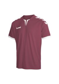 Hummel - Koszulka sportowa HUMMEL core SS poly bordowa. Kolor: czerwony