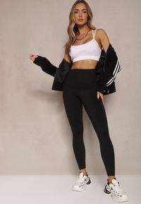 Renee - Czarne Basicowe Legginsy High Waist Lunita. Okazja: na co dzień. Stan: podwyższony. Kolor: czarny. Styl: klasyczny, casual, elegancki