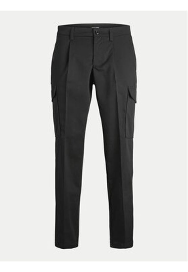 Jack & Jones - Jack&Jones Spodnie materiałowe Bill 12247358 Czarny Tapered Fit. Kolor: czarny. Materiał: syntetyk