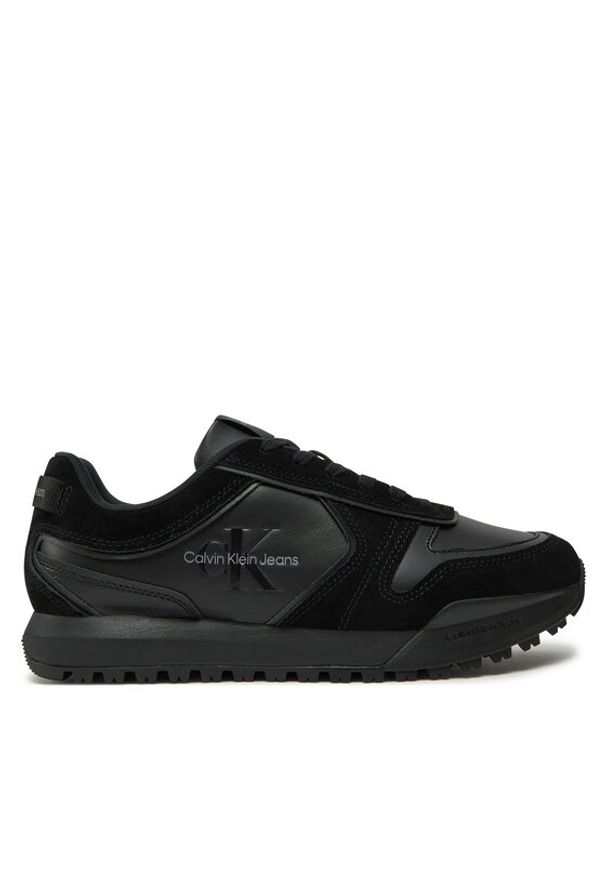 Calvin Klein Jeans Sneakersy Toothy Runner Irregular Lines YM0YM00624 Czarny. Kolor: czarny. Materiał: skóra, zamsz