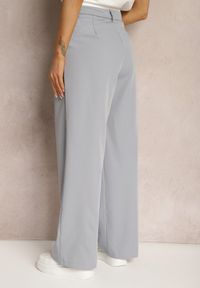 Renee - Szare Spodnie z Szerokimi Nogawkami w Kant Kavina. Kolor: szary. Styl: elegancki #4