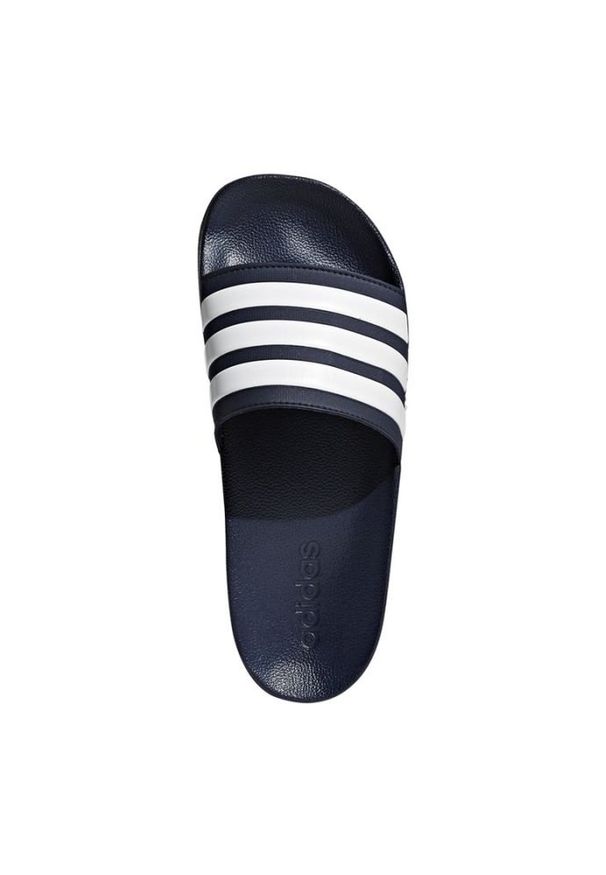 Adidas - Klapki adidas Adilette Shower AQ1703 białe granatowe. Kolor: wielokolorowy, niebieski, biały. Materiał: syntetyk, materiał. Wzór: paski