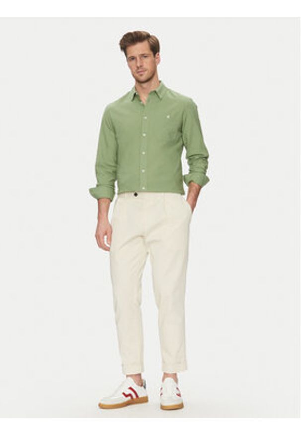 Blend Koszula 20718400 Zielony Regular Fit. Kolor: zielony. Materiał: bawełna, len