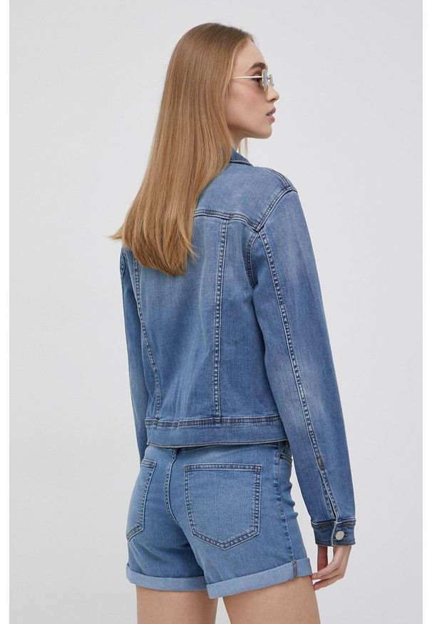 Vila kurtka jeansowa damska przejściowa. Okazja: na co dzień. Kolor: niebieski. Materiał: jeans. Styl: casual